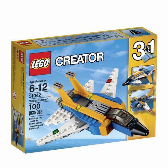  Lego 乐高 31042 创意百变系列 3合1超级滑翔机积木套装（100pcs）6.5折 8.5元限时特卖！