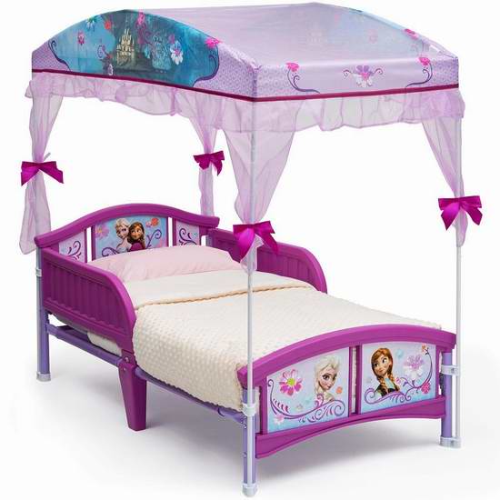  历史最低价！Delta Children Toddler 冰雪奇缘主题 女童天棚床 99.97元限时特卖并包邮！