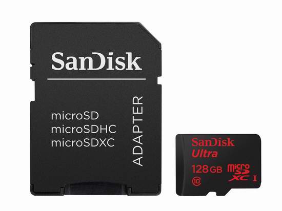  历史新低！SanDisk 闪迪 Ultra 128GB microSDXC UHS-I 闪存卡+SD适配器5.5折 44.99元限时特卖并包邮！