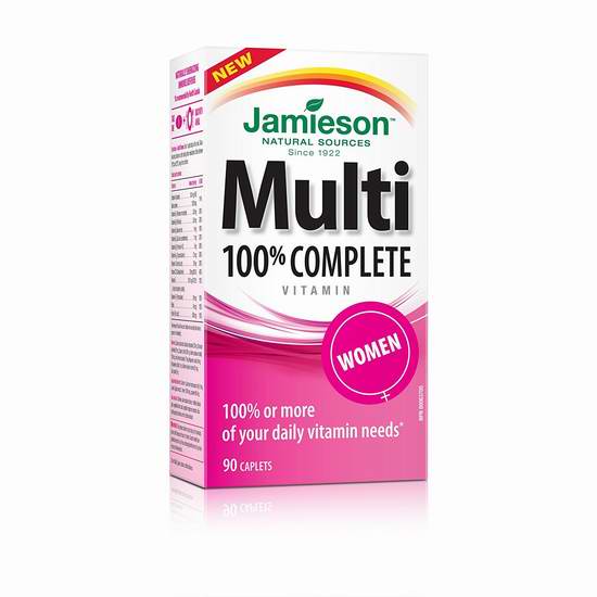  多款 Jamieson 健美生 100% Complete Multivitamin 复合维生素 10.42-10.97元，原价 14.31-16.99元