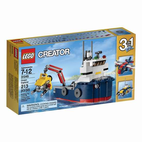  Lego 乐高 31045 创意系列 海洋探险家三合一积木（213pcs）6.5折 13加元！