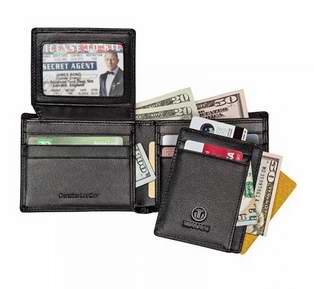  历史新低！TRAVAMI RFID防盗男士真皮钱包+钱夹礼盒装2.8折 24.95元限量特卖并包邮！
