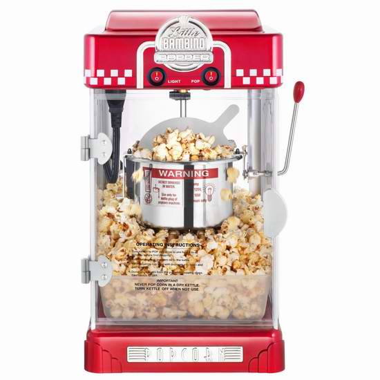  Great Northern Popcorn 2.5盎司红色复古风格台式爆米花机4.8折 74.93加元限时特卖并包邮！
