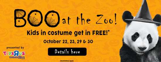  明天起！Toronto Zoo 多伦多动物园万圣节活动，12岁以下儿童可免费入园！