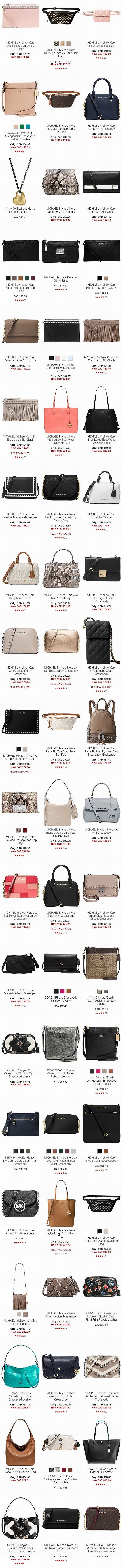 Macy's 梅西百货 精选803款 Michael Kors、Coach、Kate Spade 等品牌时尚美包3.5折起限时抢购，额外再打7.5折+免关税！
