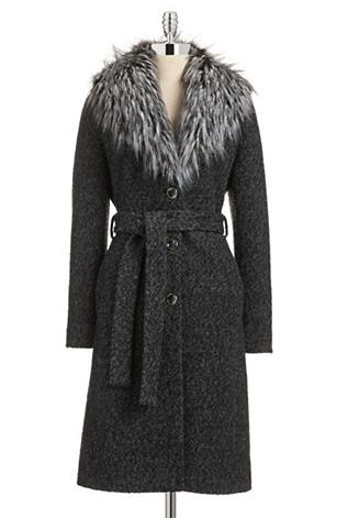  IVANKA TRUMP人造毛领+混纺羊毛外套 185.62元，原价 495元，包邮