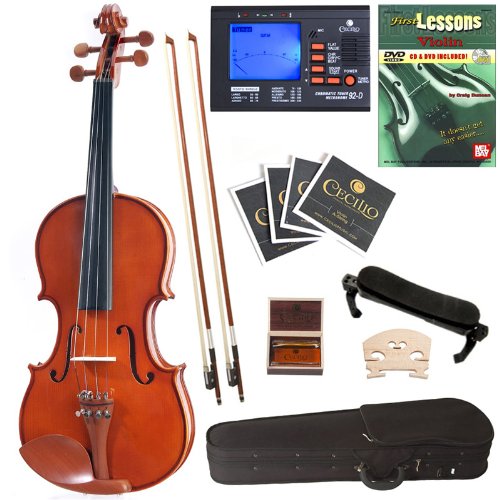  Cecilio CVN-200  全尺寸实木小提琴+调谐器+课本套装 173.01元，原价 287.99元，包邮