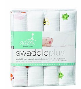 历史新低！aden by aden + anais婴儿Muslin棉纱襁褓/毛毯4条装 18.99加元，原价 44.99加元