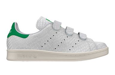  ADIDAS 阿迪达斯 Stan Smith 蛇纹压花白色经典绿尾 小绿鞋5.6折 61.87元限时特卖！