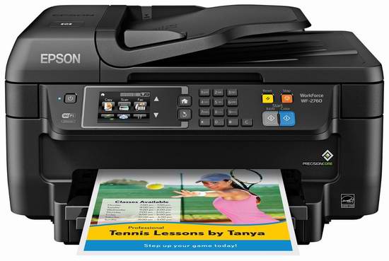 历史最低价！Epson 爱普生 Workforce WF-2760 无线多功能彩色喷墨一体打印机 89.99元限时特卖并包邮！