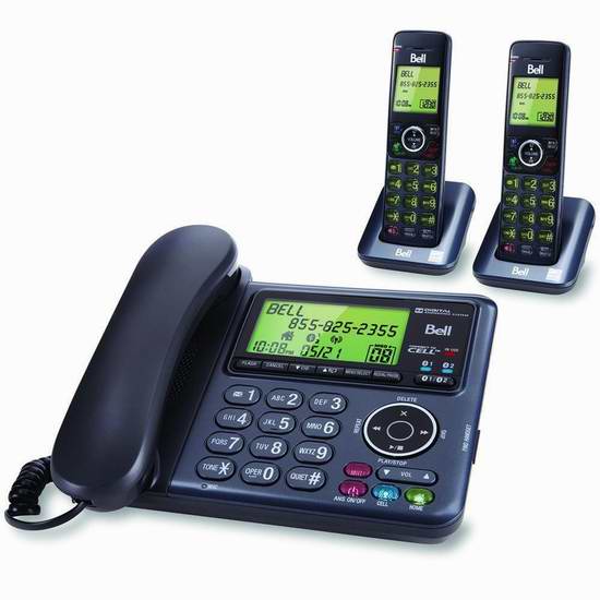  BELL DECT 6.0 无绳蓝牙电话系统（母机+2子机）4.7折 70.39元限时特卖并包邮！