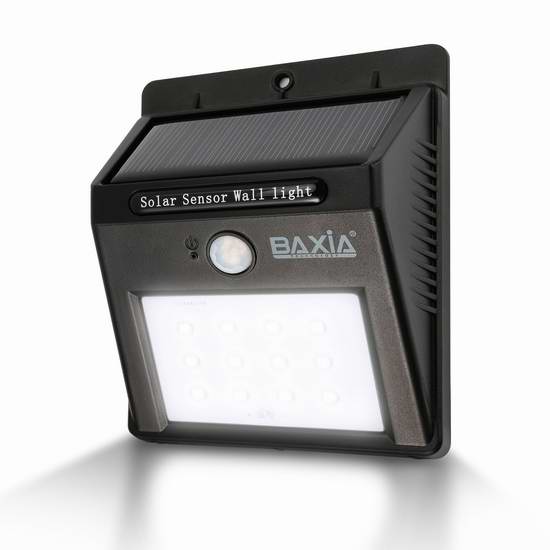  BAXIA TECHNOLOGY 太阳能防水运动感应灯 9.09加元！