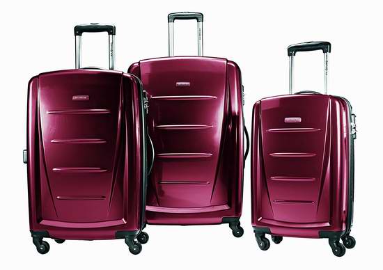  Samsonite 新秀丽 Winfield 2 三件套红色时尚硬壳拉杆行李箱1.5折 199.19元限时特卖并包邮！