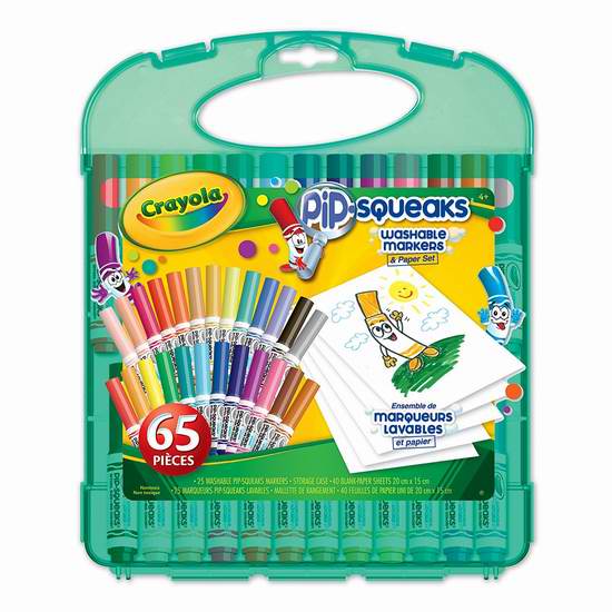  历史最低价！Crayola 绘儿乐 25色可水洗彩色水笔+40张画纸套装6.2折 7.99元限时特卖！