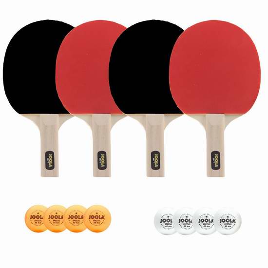  历史新低！JOOLA 59152 Hit 娱乐级乒乓球拍（4+8）套装6.7折 29.99元限时特卖！