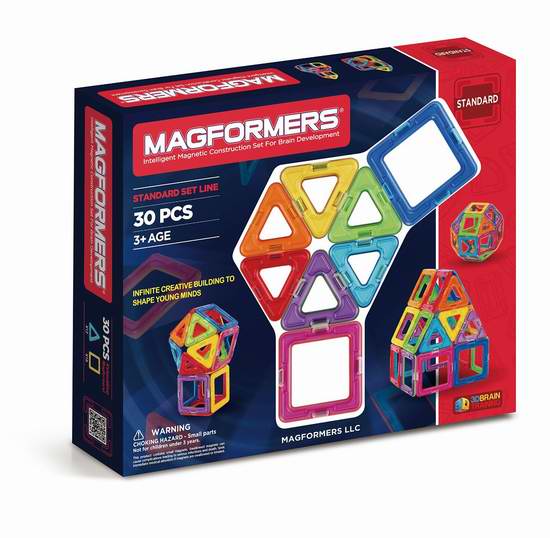  白菜价！历史新低！Magformers 益智彩虹磁力积木30件套3折 19.98加元清仓！