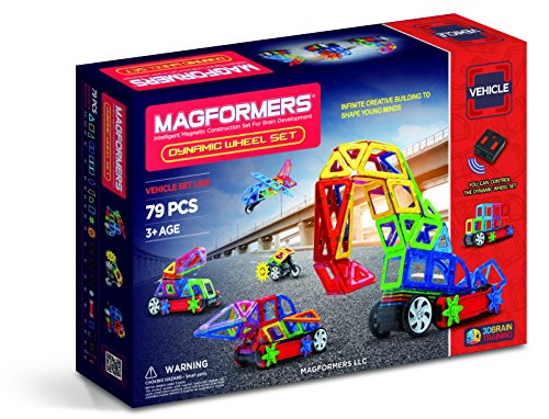 Magformers 百变启蒙 Dynamic Wheel 动力车轮磁力积木79件套6折 150.59元限时特卖并包邮！