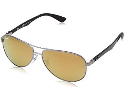  超级震撼价清仓！速抢！Ray-Ban 雷朋 0Rb8313 男士防紫外线舒适碳纤维58mm太阳镜1.6折 48.2元限时清仓并包邮！