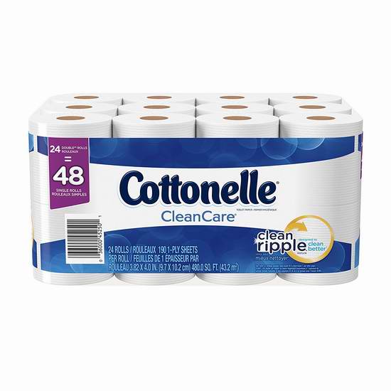  Cottonelle Clean Care 24卷双层超软卫生纸 9.48-9.98加元限时特卖！2款可选！