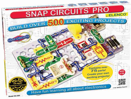  寓教于乐！ Elenco Snap Circuits PRO SC-500 电路DIY拼接玩具5.9折 87.99元限时特卖并包邮！