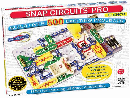  寓教于乐！ Elenco Snap Circuits PRO SC-500 电路DIY拼接玩具5.9折 87.99元限时特卖并包邮！