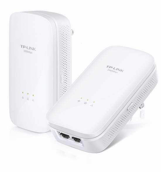  历史最低价！TP-Link AV1000 TL-PA7020 双口千兆电力线适配器/电力猫2只装4.3折 49.99加元包邮！