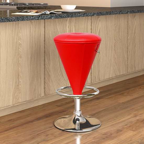  历史新低！CorLiving Cone Shaped 可调高度 人造革软垫吧椅4.2折 69.99元限时特卖并包邮！