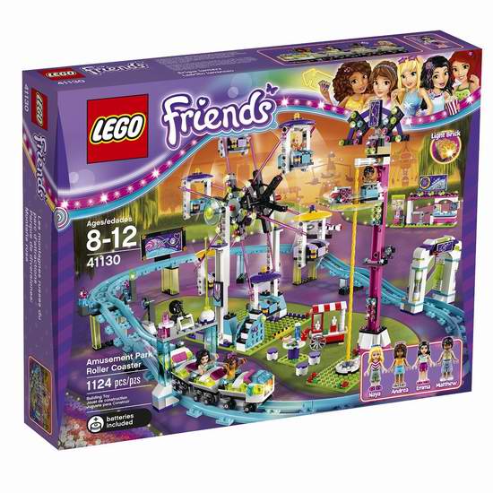  LEGO 乐高 Friends 好朋友系列 41130 游乐场大型过山车积木套装（1124pcs）5折 65加元限时特卖并包邮！