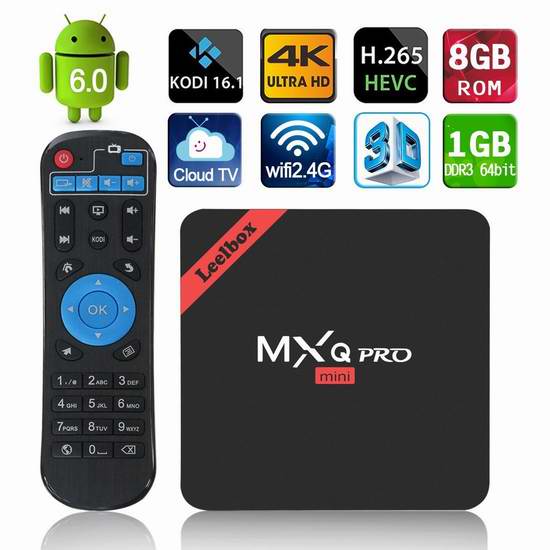  Leelbox 2017 MXQ Pro 4K高清四核流媒体播放器/网络电视机顶盒 46.74加元限量特卖并包邮！