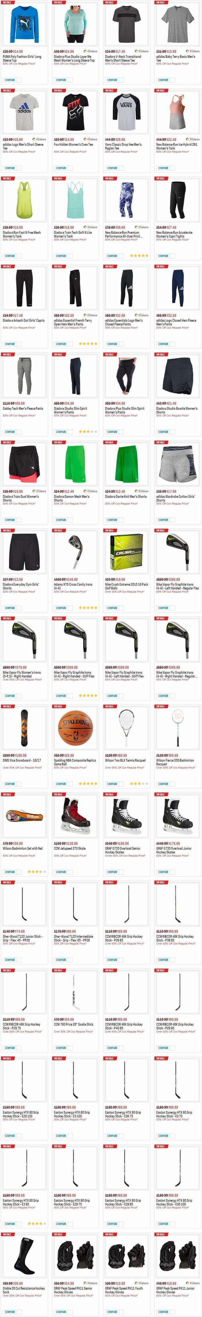 Sport Chek 24小时闪购！精选108款 Adidas、New Balance、Columbia 等品牌成人儿童运动鞋、运动服、防寒服、溜冰鞋、网球拍、高球杆、曲棍球棒、运动器材等4-7折限时抢购并包邮！