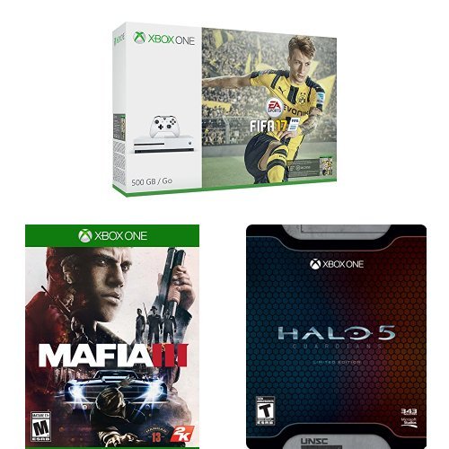  历史新低！黑五头条：Xbox One 500GB 家庭娱乐游戏机+《FIFA 17》+《黑手党III》+《光环5：守护者》超值套装 349.99元限时特卖并包邮！