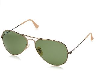  历史新低！Ray-Ban 雷朋 Aviator 0RB3025 飞行员系列 金边绿镜片（58mm）太阳眼镜 64.16元限时特卖并包邮！