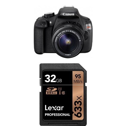  Canon 佳能 EOS Rebel T5 18MP 单反相机+18-55mm镜头+32 GB SDHC卡套装 395元限时特卖并包邮！