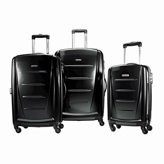 Samsonite 新秀丽 Winfield 2 三件套黑色时尚硬壳拉杆行李箱2折 266.25元限时特卖并包邮！
