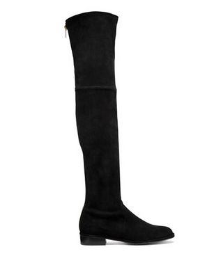  Stuart Weitzman THIGHSCRAPER 黑色麂皮过膝靴 659元（6码），原价 1098元
