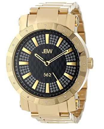  JBW 男士 JB-6225-C“562”Pave Dial 18K镀金钻石手表 149.69元限量特卖，原价 200元，包邮