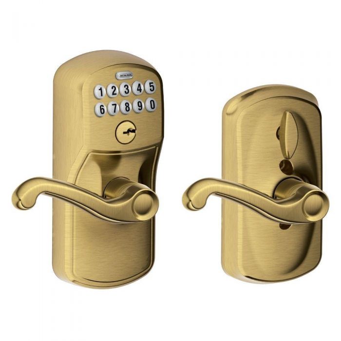  历史最低价！Schlage FE595 PLY 609 西勒奇电子密码门锁 90.41元限量特卖，原价 173.35元，包邮