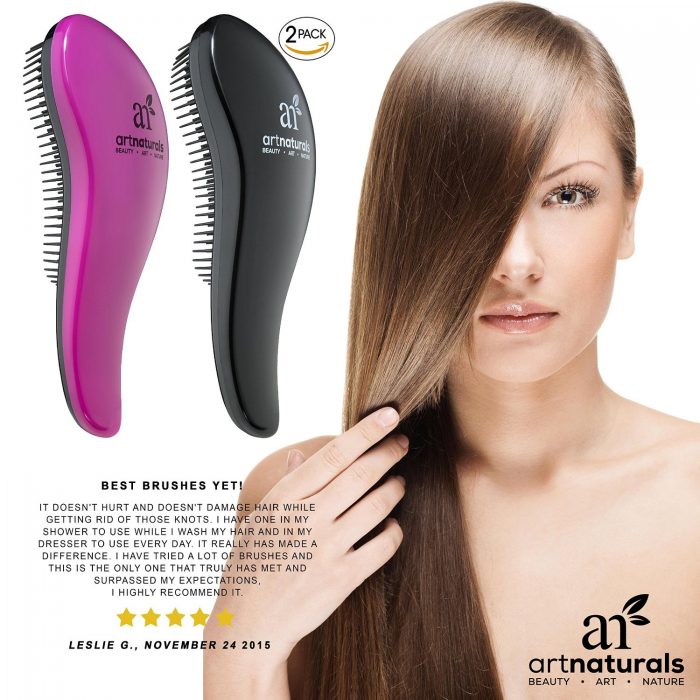  顺滑头发，不打结！美亚销量冠军！Art Naturals Detangling 梳发神器2件套 12.95加元限时特卖！