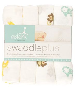  aden by aden + anais 婴儿Muslin棉纱襁褓/毛毯4条装 22.99加元，原价 44.99加元