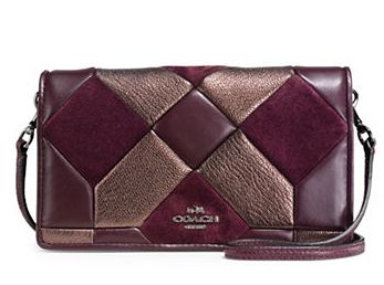  COACH Canyon Quilt卵石/金属/麂皮三色拼接斜挎包 4.5折 238.5元，原价 530元，包邮