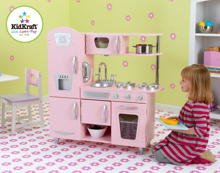  KidKraft 53179 粉红复古款儿童木质厨房玩具套装164.99元，原价 215.99元