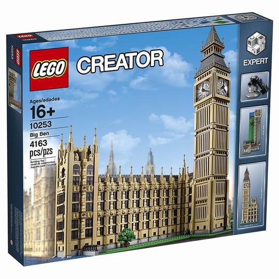  镇宅神器！LEGO 乐高 10253 创意系列 伦敦大本钟限量版积木套装（4163pcs） 194.99元限时特卖并包邮！再送价值25元超可爱圣诞泰迪熊！