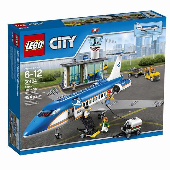  LEGO 乐高 60104 机场航站楼积木套装（694pcs）6.5折 84.49元限时特卖并包邮！