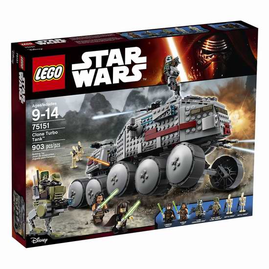  LEGO 乐高 75151 星球大战系列 克隆涡轮坦克积木套装6.5折 90.99元限时特卖并包邮！