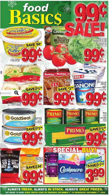  Food Basics 本周（2016.12.1-2016.12.7）打折海报
