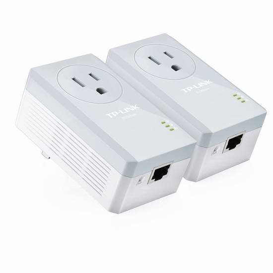  历史新低！TP-LINK TL-PA4010P AV500 500Mbps 电力线适配器/电力猫2只装4.1折 29.99加元限时特卖！