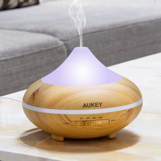  Aukey 200ml 超声波精油香薰/加湿器3.3折 19.99加元！