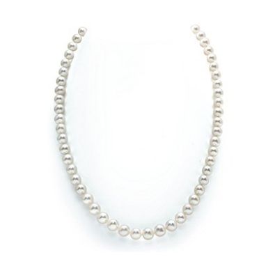  金盒头条：The Pearl Source 18英寸14K白金/黄金 6.5-11mm AAAA级无暇白色淡水珍珠项链 限时特卖并包邮！多款可选！