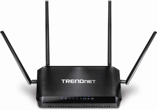  历史新低！TRENDnet AC2600 TEW-827DRU-CA 2533Mbps 双频无线路由器4.3折 125元限量特卖并包邮！