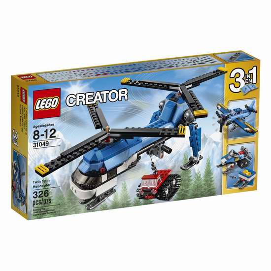  LEGO 乐高 31049 创意系列 三合一双旋翼直升机（326pcs） 27元！